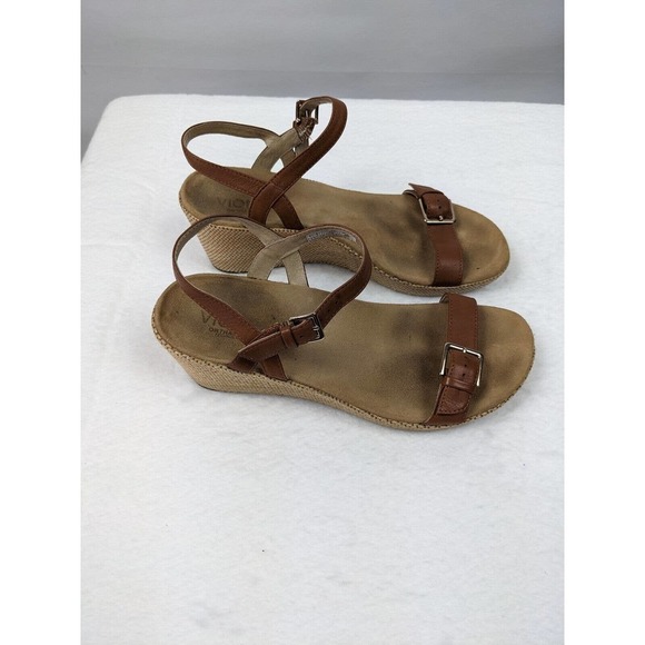 Vionic Enisa Platform Sandal Brown 9 Adjustable Buckle Ankle Strap Arch Support - Picture 4 of 7